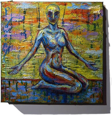 Original Oil Painting of Female Woman Robot Alien spiritual religious Modern '26