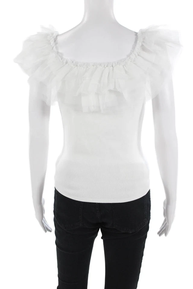 Camiseta sin mangas Bailey 44 blanca cuello cuadrado para mujer talla S Foto 3 de 4