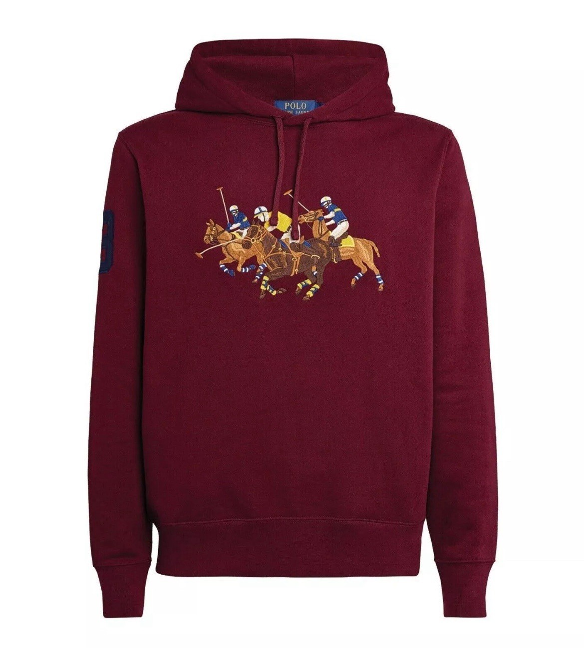 Polo Ralph Lauren Blue Label con cappuccio marrone taglia large triplo pony