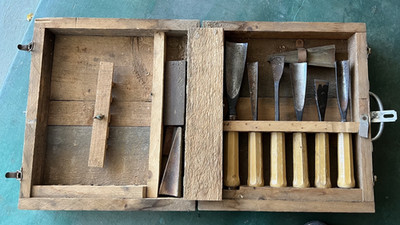 vintage 6 pcs) Ulmia W Germany  Woodworking Chisels 14'' x2''