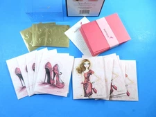 Papyrus 12 Blank Note Cards Bella Pilar 2 Designs 6 Each 14 Envelopes Boxed Rare