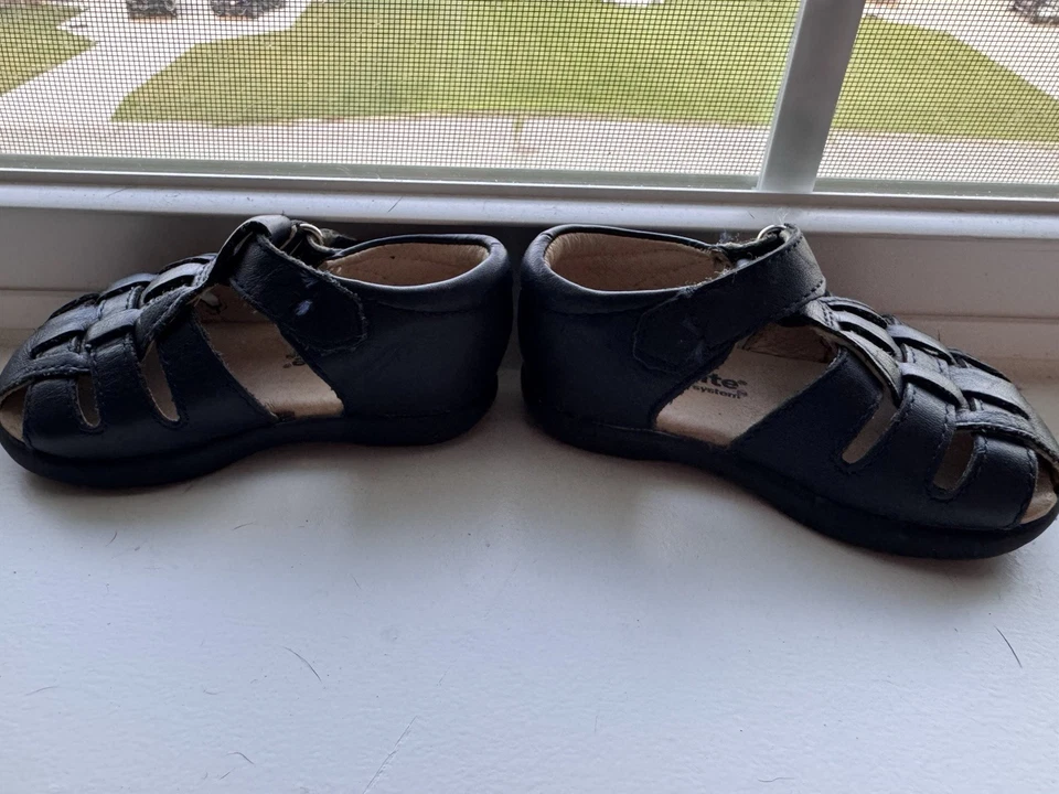 Stride Rite Navy Leather Sandal Toddler Size 4 1/5 - Image 3 of 4