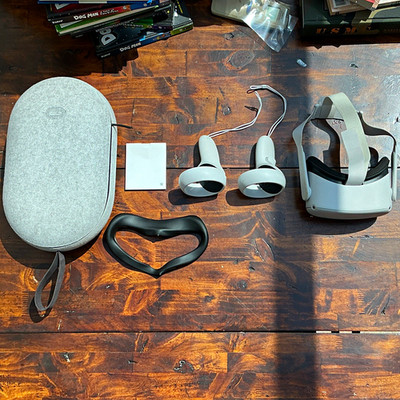 Meta Quest 2 Standalone VR Headset, Touch Controllers, Carrying Case, White