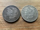 US Morgan Silver Dollars 2 coins circulated details Pre 1904 Lot T8