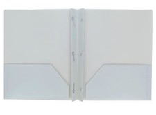 2 Pocket Plastic Folder with Prongs, Letter Size Grey 