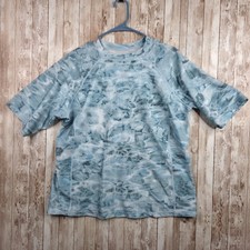 Aqua Design Men's XL Short Sleeve Rash Guard Shirt: Surf Swim Blue Water Design