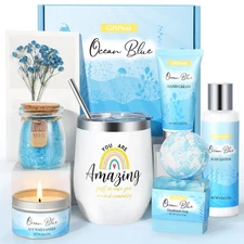 Birthday Gifts for Women Ocean Scented Relaxing Spa Gift Baskets for Women Mo...