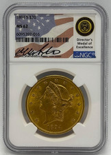 1894-S $20 Liberty Gold Double Eagle MS-62 NGC Mile Standish Signed