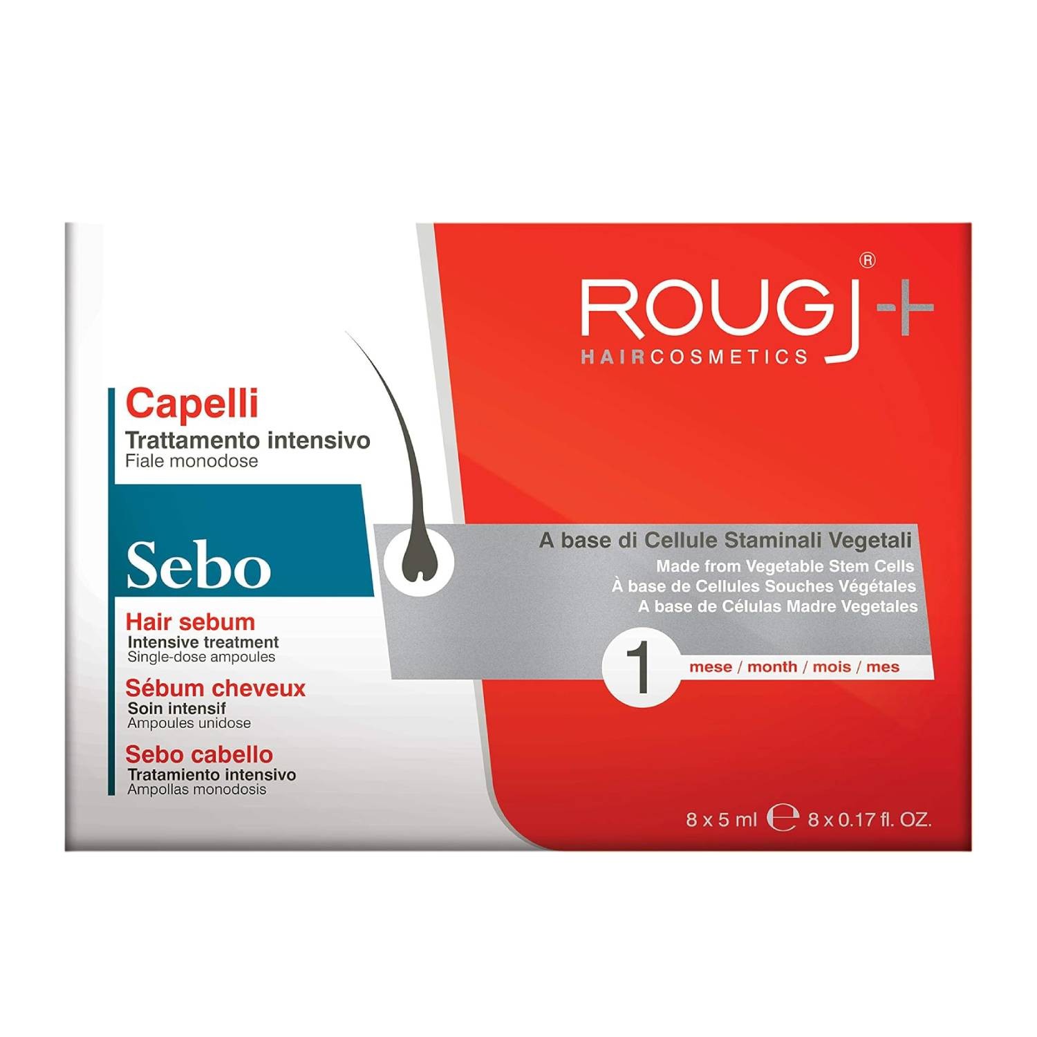Rougj Fiale Anti-Sebo Intensivo 8x5ml: Il Rimedio per Cute Grassa