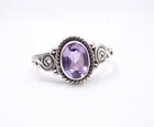 2.5 Gm 925 Sterling Silver Natural Amethyst Cut Gemstone Fine Ring Size 7" US