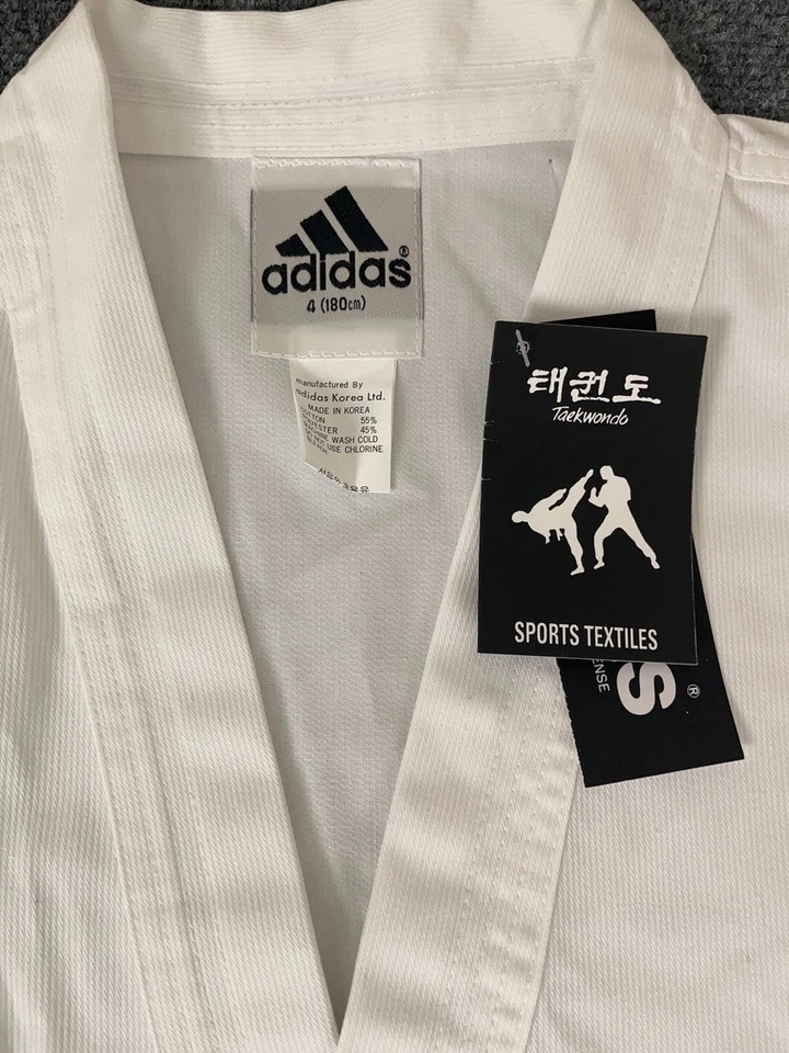 Adidas Taekwondo Master Uniform para hombre. Lucha Artes Marciales Blanco Talla 4 (180 cm) Foto 2 de 4