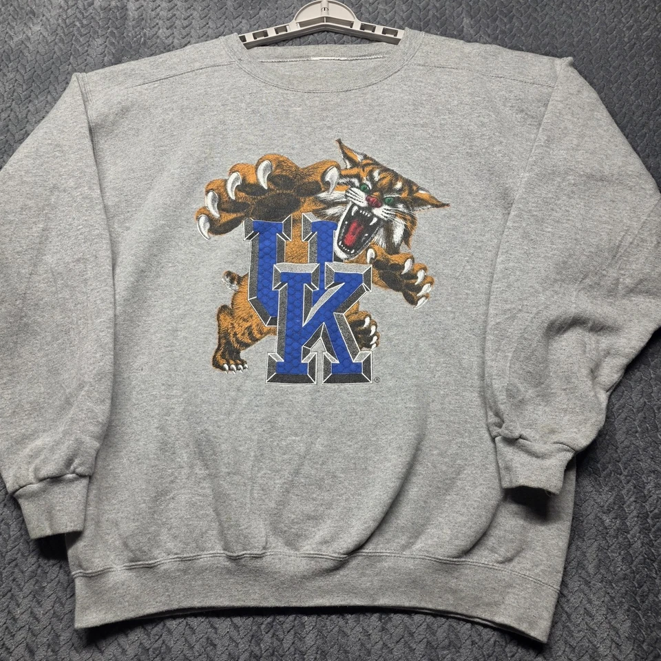 Sudadera De Colección Kentucky Wildcats Para Hombre’s L Gris Big Wildcat Gráfico NCAA Foto 2 de 4