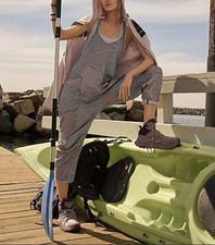 Free People - Movement - Black Stripe Combo - Hot Shot Jumpsuit Sz M