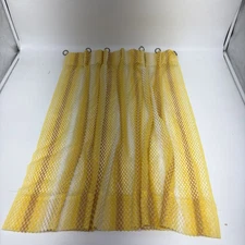 VTG Retro 70s Net Woven Curtain Fabric Mesh Yellow Orange Blend Set Of 3 Jcpenny
