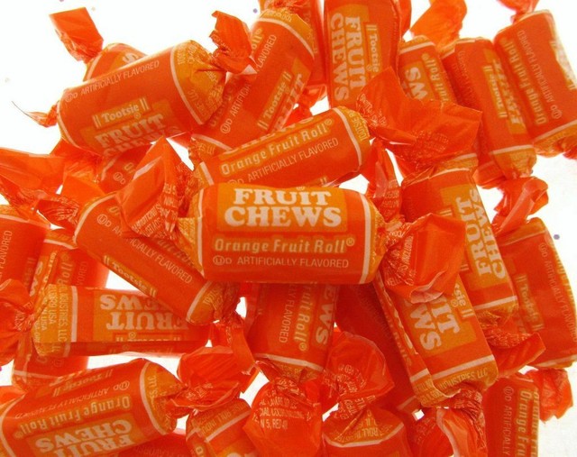 Orange Tootsie Roll Fruit Chews 1 pound orange kosher candy 85 pieces