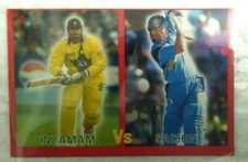 INDIA MENTOS CRICKET CLASH OF ASIAN TIGERS CARD SACHIN TENDULKAR V/S IMZAMAM