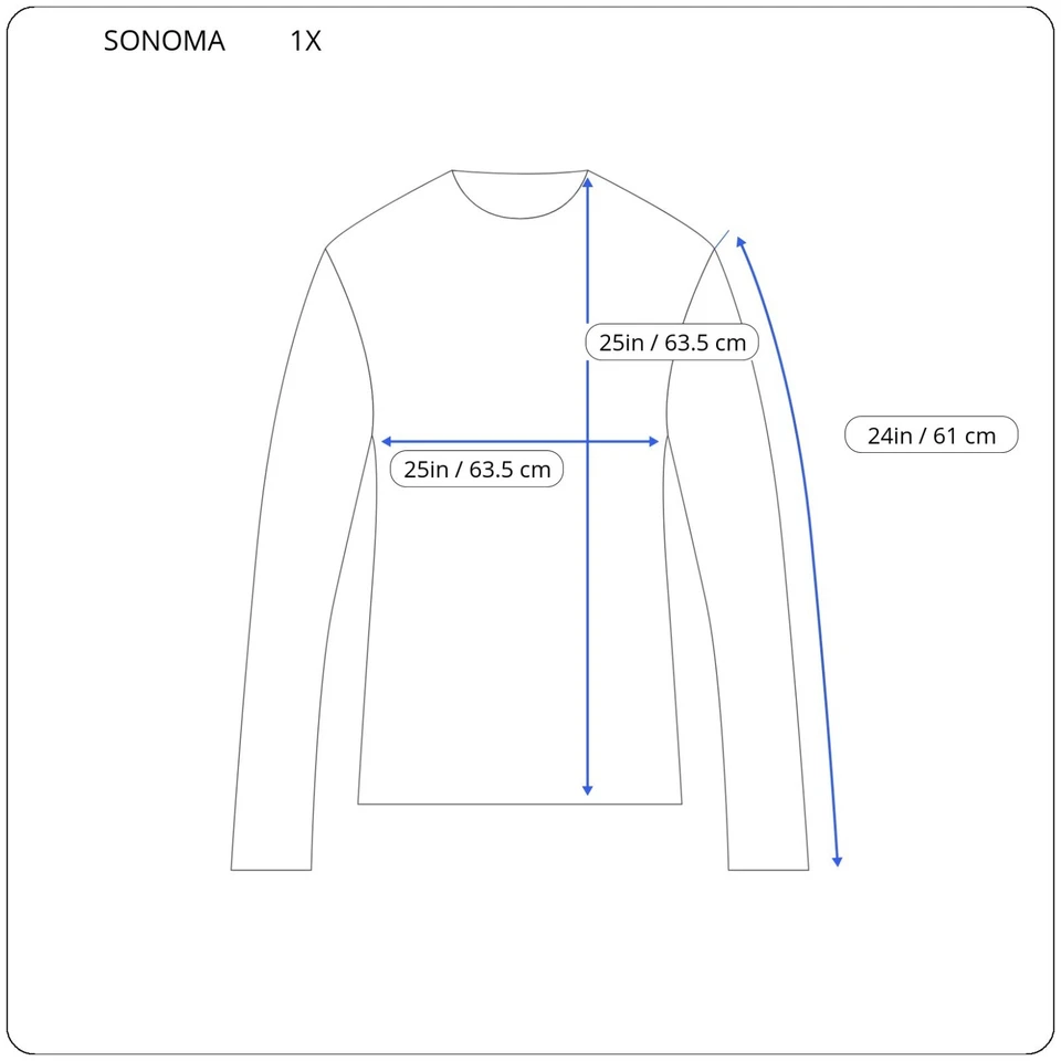 Camiseta Sonoma Everyday para mujer 1X Plus manga larga roja mezcla de algodón ligera Foto 2 de 4