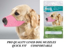 NO BITE BARK Premium Comfort LINED QUICK EZ FIT ADJUSTABLE DOG MUZZLE Training P