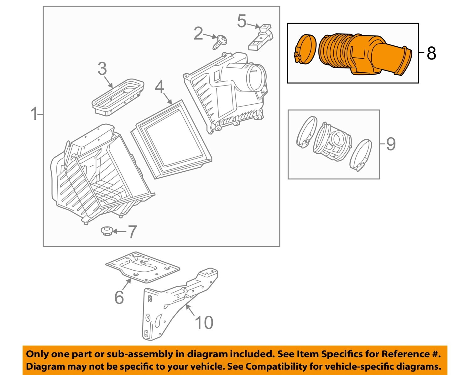 2017-2019 SILVERADO SIERRA 6.6 AIR CLEANER INTAKE DUCT NEW GM 
