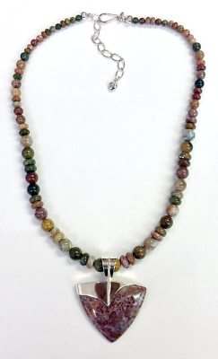 #ad HSN Jay King Sterling Silver Landscape Jasper Pendant 18quot; Bead Necklace $249.99