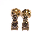 New 14k yellow gold 2 stone diamond stud Natural earrings .46ct I1 K cluster — photo 1