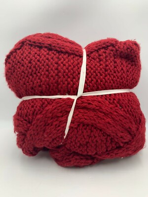 Pottery Barn Alpine Mega Cable Sherpa Back Throw 50 x 60'' Cardinal Red #9910E