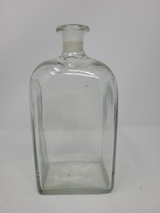 Clear Glass German Half Post Utility Bottle circa-1830 9"