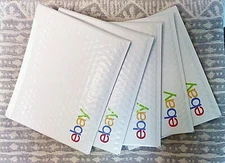 5 eBay-Branded Padded Airjacket Envelopes With Multi-Color Print 6.5" x 9.25"