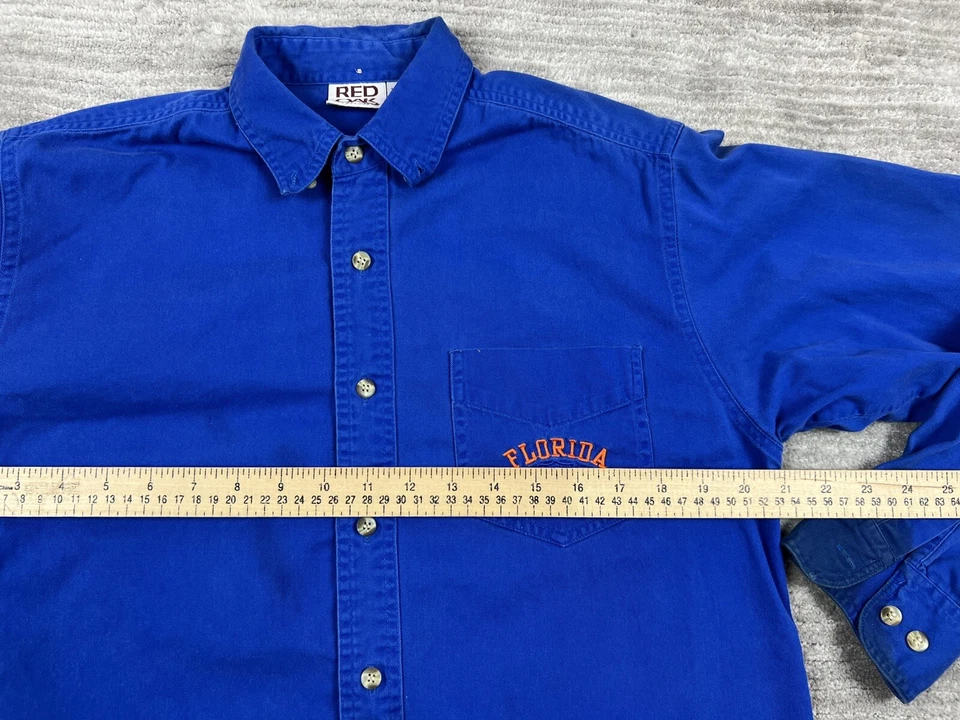 Vintage Florida Gators Shirt Mens Medium Blue Button Down Long Sleeve Red Oak - Image 4 of 4