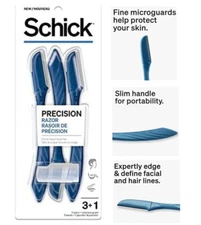Schick Precision Razor for Men Edging Razors Disposable Razors 3 Count PK