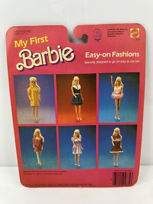 Vintage 1985 Barbie 2118 My First Easy-On Fashions Clothing Set