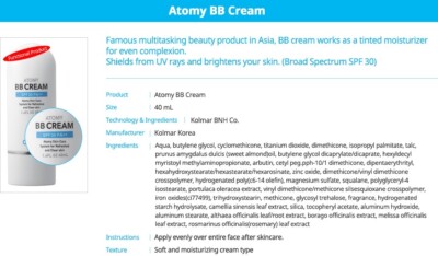 ATOMY BB Cream 40ml SPF30 PA++ All Skin Types Korean Free Shipping
