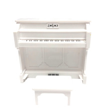 Sylvanian Families Calico Critters Pure White Piano With Bench 4.5x5.25 Black