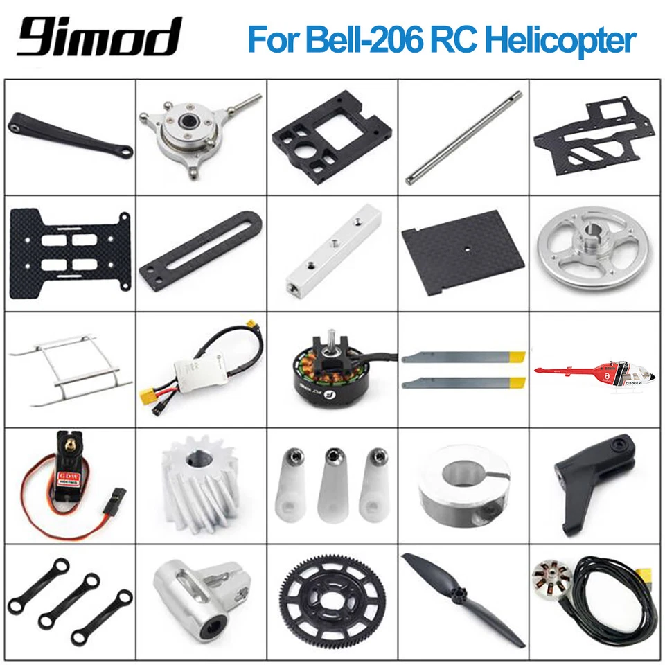 Fly Wing Bell-206 RC Helicopter Original Parts Tail Main Blade Motor Servo ESC - Image 2 of 4