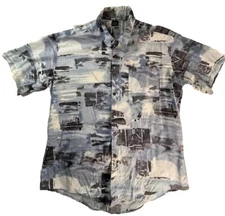 VTG Local Motion XL Shirt Button Front Short Sleeve Aloha Shirt Surf Hawaii