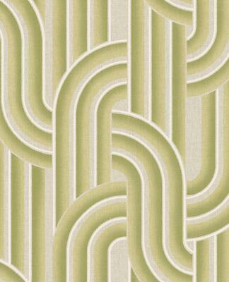Eijffinger Tapete 340562 Groovy grün gelbgrün Retro Ornament Vlies Vliestapete