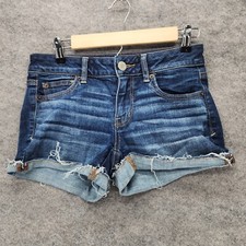 American Eagle Shorts Womens 4 Shortie Blue Denim Low Rise