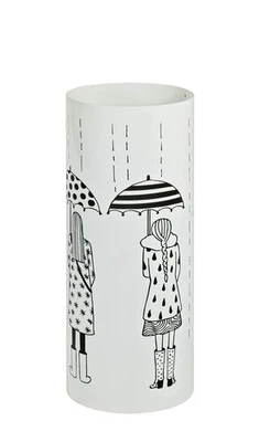 Porte parapluies Blanc, métal - Dim.: H 45 cm x Ø 18 cm, Style: Modern - Photo 1/3