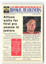 1995-96 Upper Deck Hockey Jason Allison #R155 Rookie Headliners