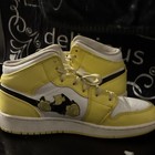 Size 5.5 (GS) - Jordan 1 SE Mid Rose Patch - Dynamic Yellow — photo 2