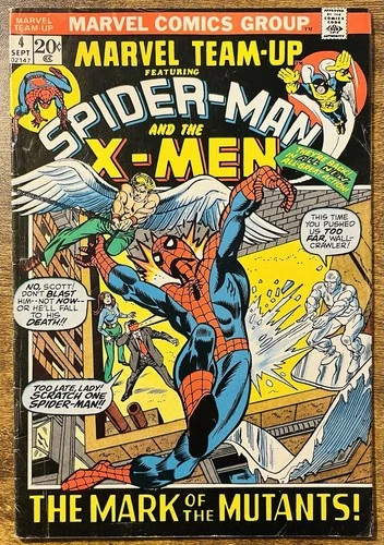 MARVEL TEAM-UP 4 SPIDER-MAN & X-MEN GIL KANE COVER ART MARVEL 1972 VINTAGE