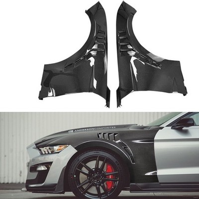 For 15-23 Mustang S550 GT500 Carbon Fiber Front Side Vented Fender Panel TPF