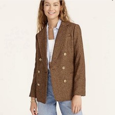 J.Crew Bristol Blazer 2 Hazelnut English Wool Herringbone Preppy Academia