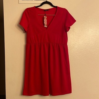 Brand New Boohoo Plus Sundress   Plunge Front, Cap Sleeves