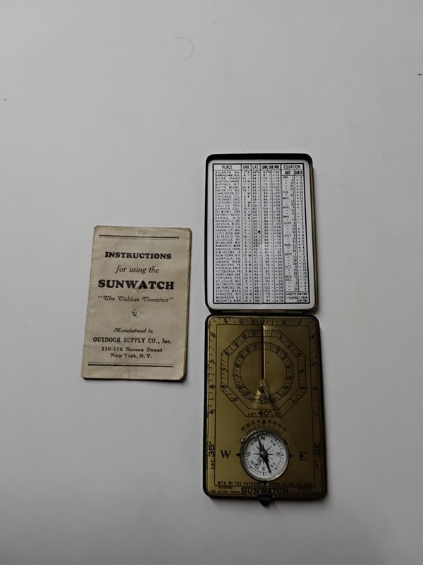 Vintage 1920's Sunwatch Mfg by Outdoor Supply Co NY, NY with Instructions