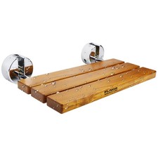 Flngr 20 Inchs Teak Folding Shower Seat Wall Mounted,Fold Down Shower Bench