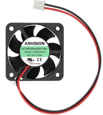 ANVISION 40mm x 10mm DC 12V Brushless Cooling Black ( 2-PIN FAN ) 