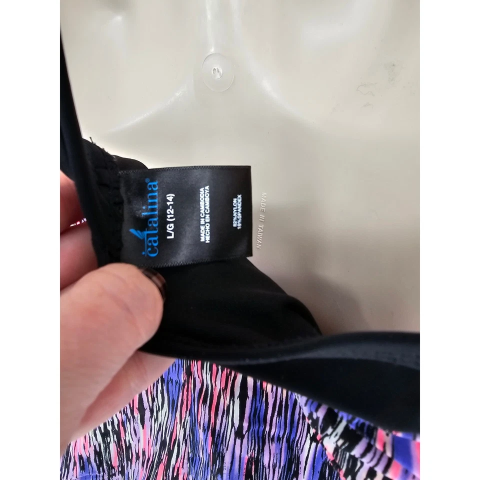 Traje de baño Catalina para mujer talla L de una pieza corte atlético púrpura rosa Foto 4 de 4