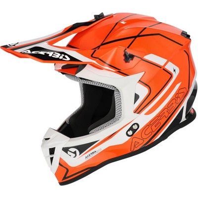 Acerbis Motocross-Helm Linear 22-06 Orange/Weiß
