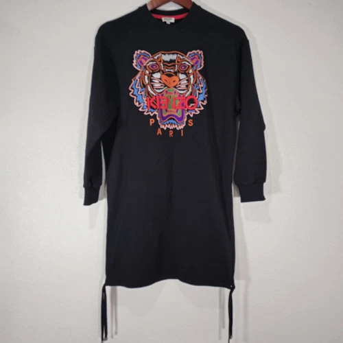 Abito donna Kenzo Paris felpa ricamato tigre taglia XS